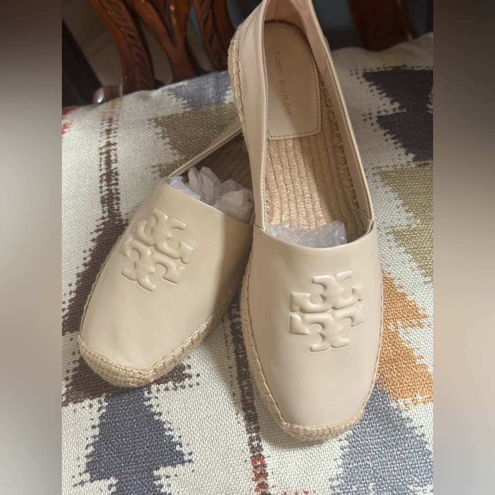 Tory Burch Tan Espadrille Flats